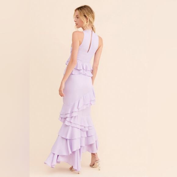 New Sz Xs 0/3 Femme Ruffle Maxi long Dress Let Me Be forever that girl purple - Picture 2 of 11